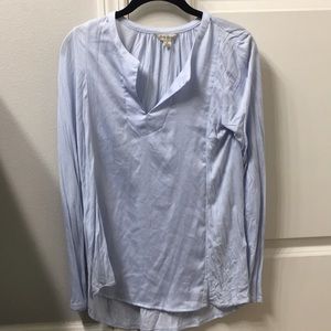 Light blue v neck blouse